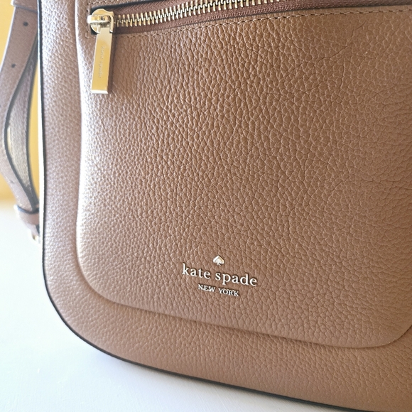 Kate Spade Leila Top Zip Shoulder Crossbody bag Pebble Leather Gingerbread Brown - Picture 14 of 15
